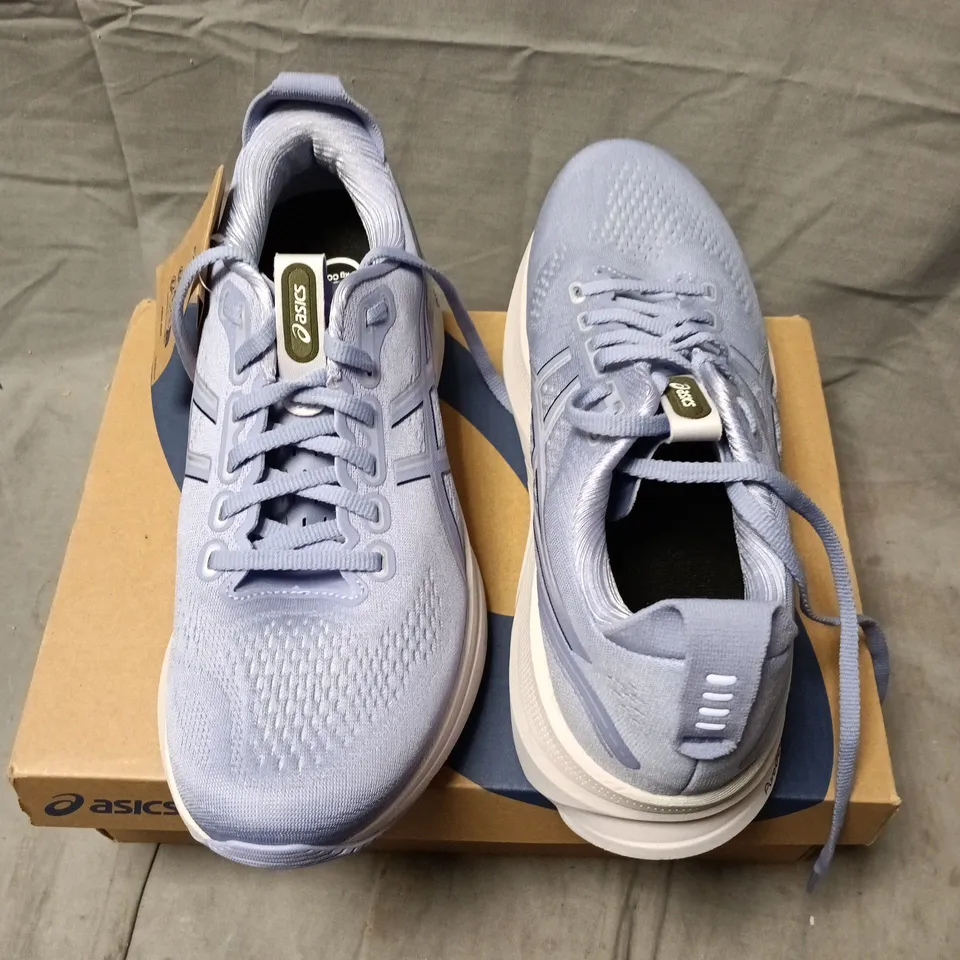 BOXED ASICS GEL-KAYANO 32 WOMEN’S RUNNING SHOES – BLUEBELL/PURE SILVER – UK 8