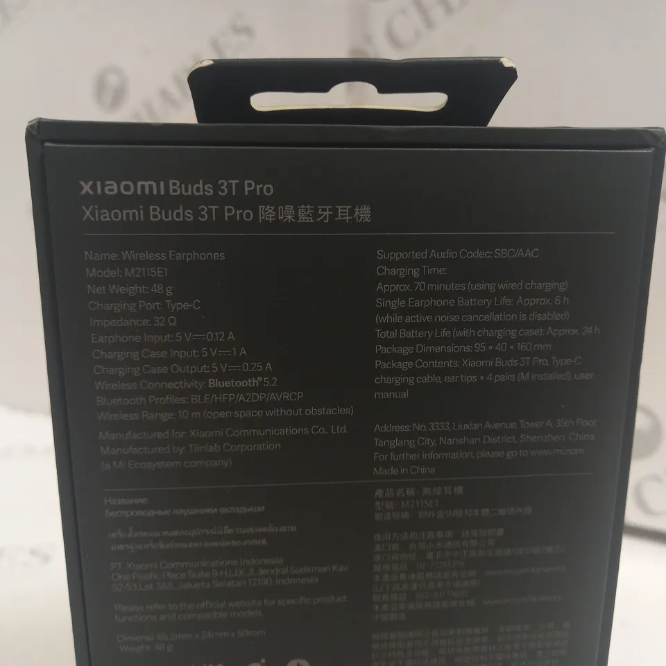 BOXED PAIR OF XIAOMI BUDS 3T PRO TWS EARBUDS