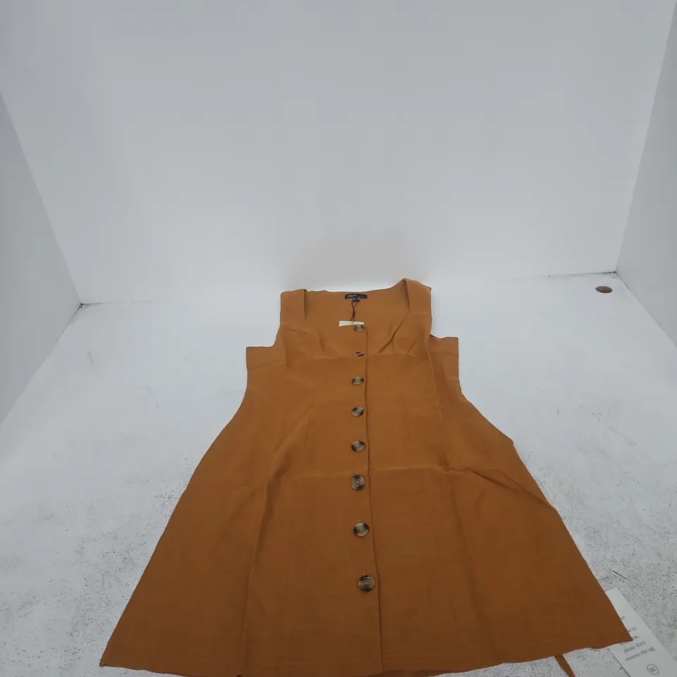 NOBODY'S CHILD MUSTARD SLEEVELESS DRESS UK 10 (EU 38, USA 6) MADE IN INDIA