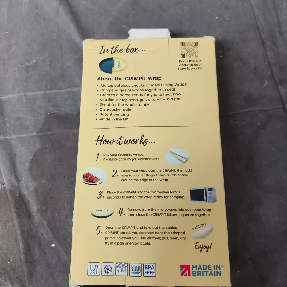 CRIMPIT WRAP CRIMPER FOR WRAPS – KITCHEN GADGET, MADE IN BRITAIN, NEW IN BOX