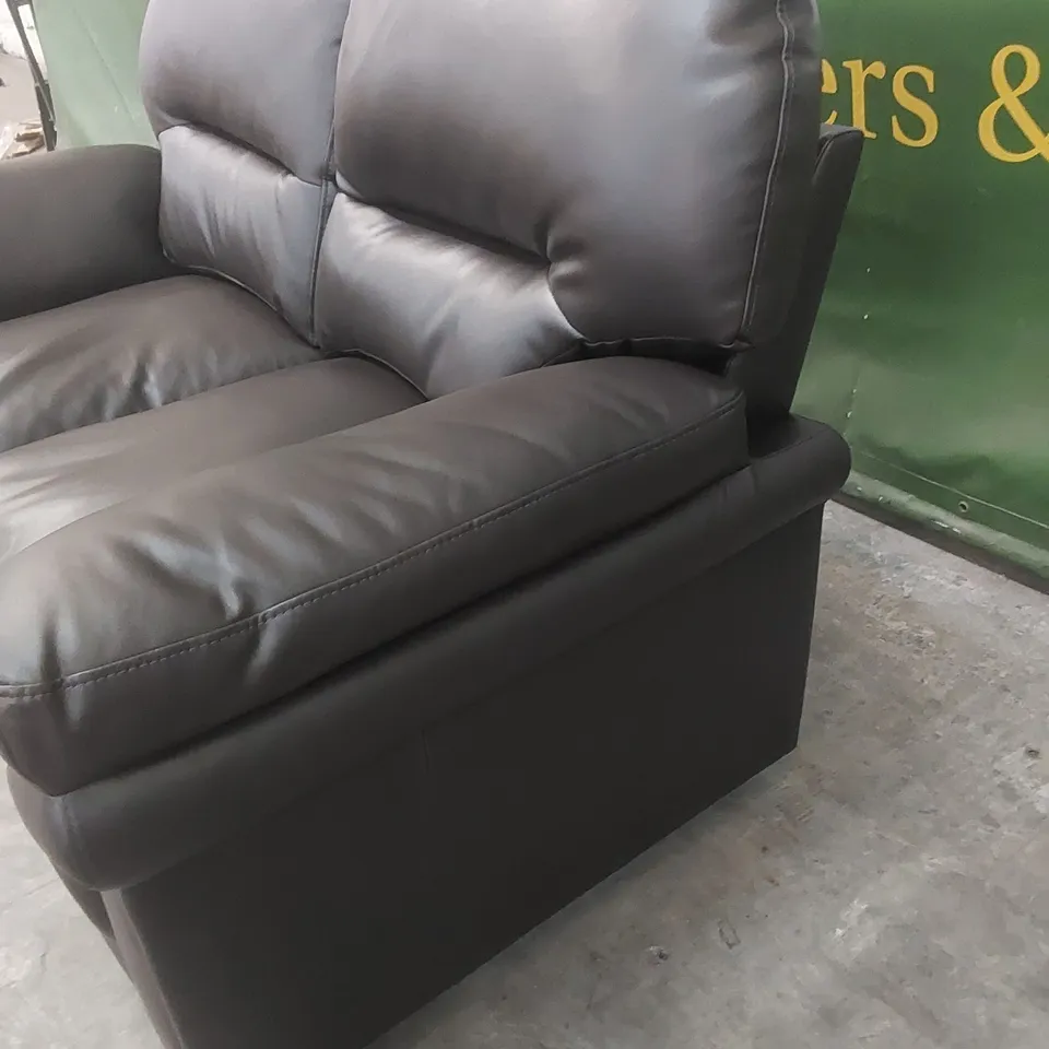 ANDERSON 2 SEATER FAUX LEATHER SOFA - DARK CHOCOLATE BROWN 