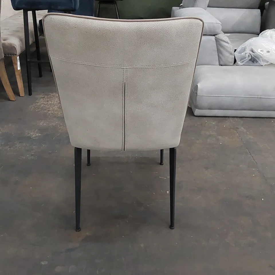 DESIGNER FAUX LEATHER GREY DINING CHAIR (1 ITEM)