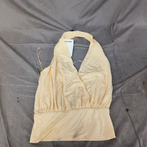 BERSHKA BEIGE HALTER-NECK TOP – WOMEN'S SIZE SMALL