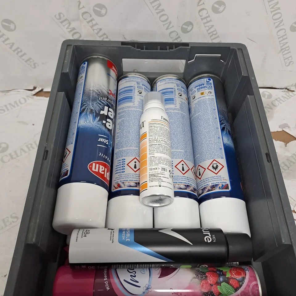 ASSORTED AEROSOLS TO INCLUDE DE-ICER , SURE BODY SPRAY , ROOM SPRAY ,  ETC - COLLECTION ONLY 
