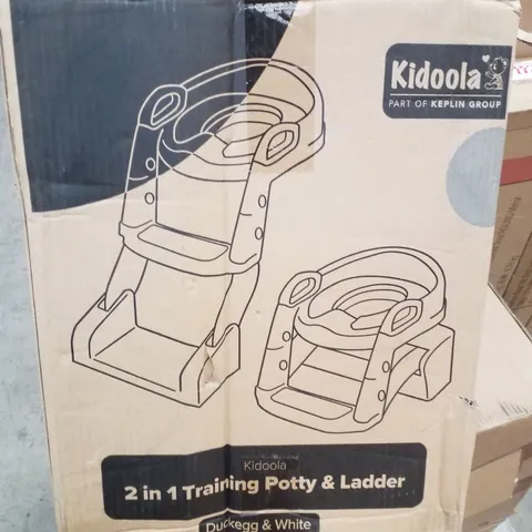 BOXED KIDOOLA 2 IN 1 TRAINING POTTY & LADDER - DUCKEGG & WHITE