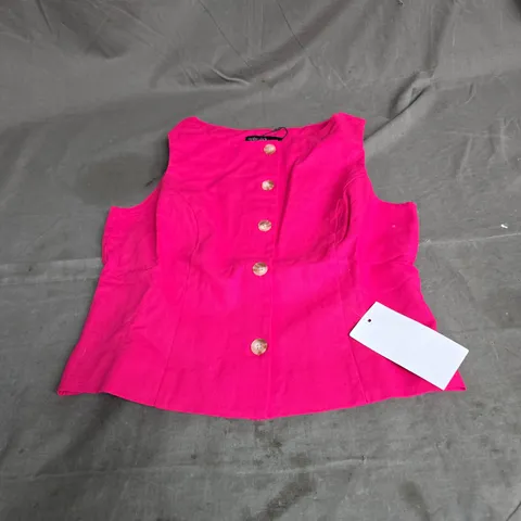 NOBODY'S CHILD TAILORED WAISTCOAT IN HOT PINK SIZE 10