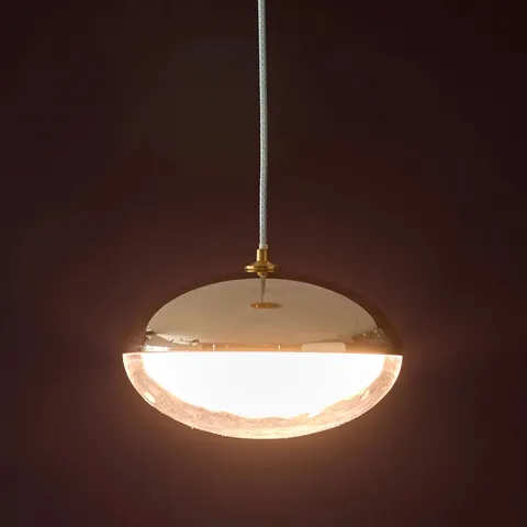 BOXED DANETTI NINA SOFT GOLD WITH CLEAR GLASS LED ADJUSTABLE SINGLE PENDANT