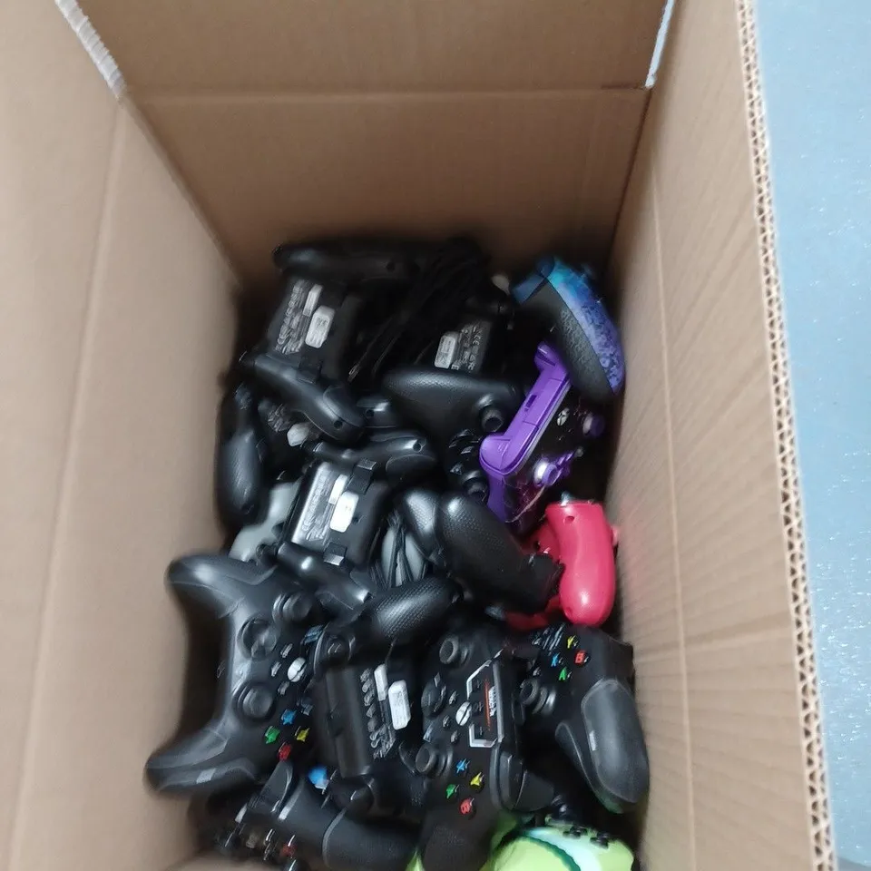 BOX OF APPROXIMATELY 15 ASSORTED  XBOX CONTROLLERS 