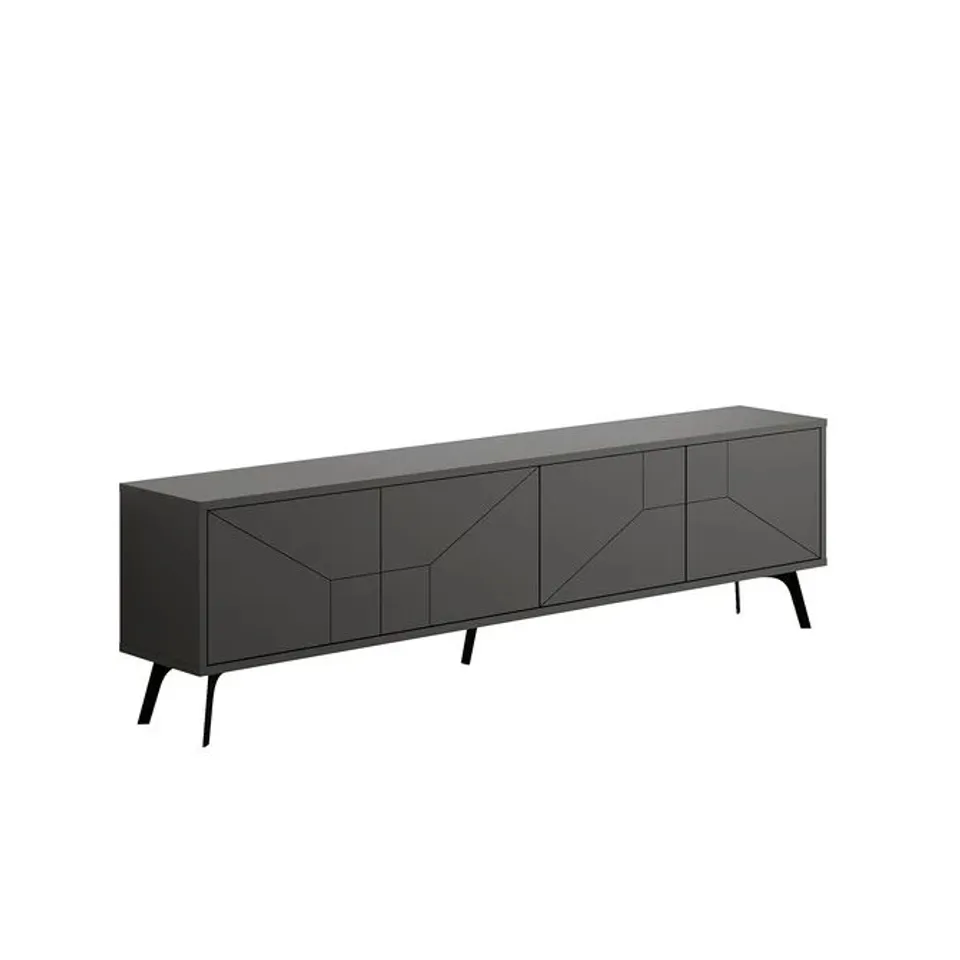 BOXED DUNE MODERN TV STAND - ANTHRACITE (2 BOXES)