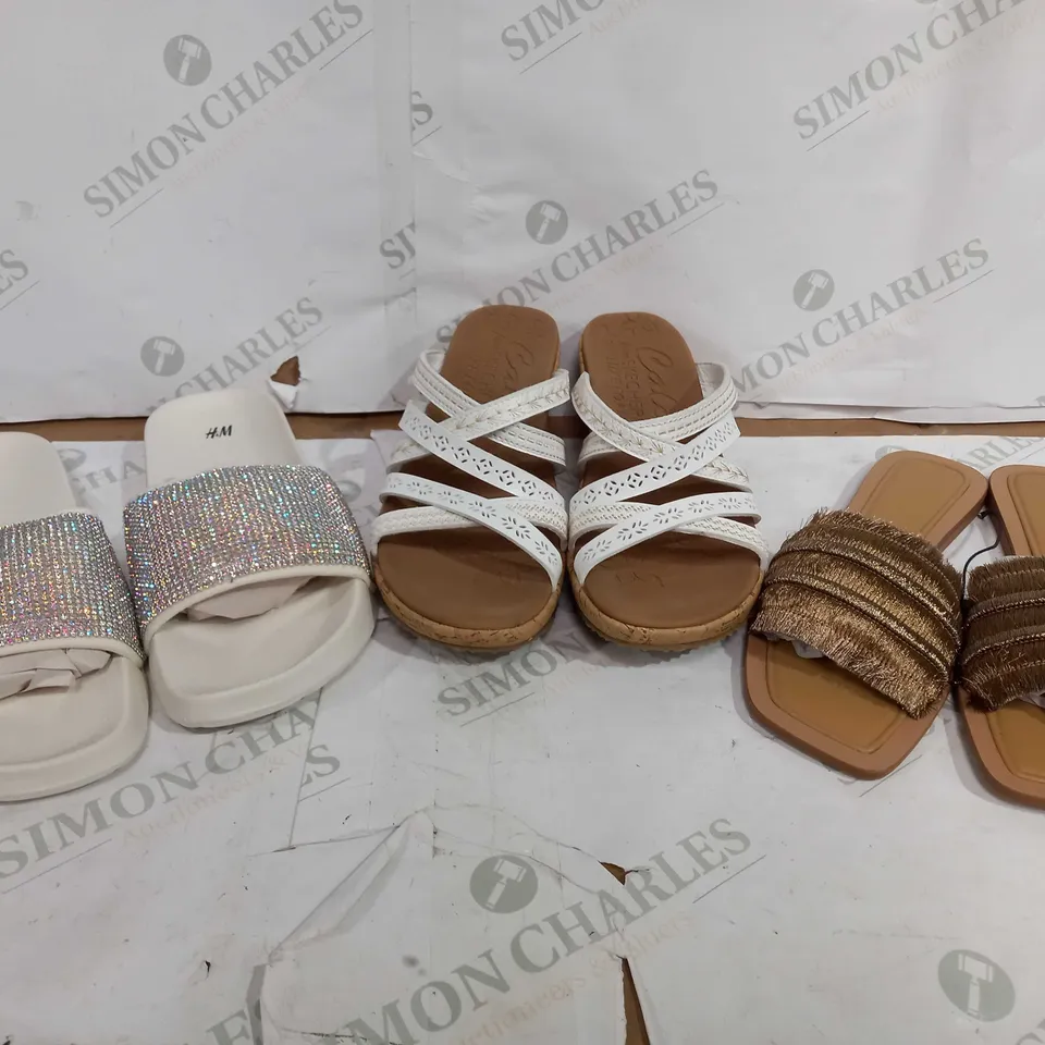 BOX OF APPROXIMATELY 20 ASSORTED PAIRS OF UNBOXED SHOES OF VARIOUS SIZES AND STYLES TO INCLUDE H&M, SKETCHERS, ZARA, ETC