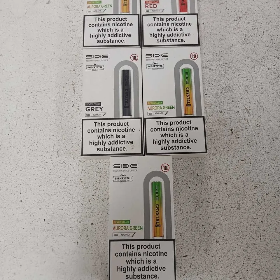 BOX OF APPROXIMATELY 45 ASSORTED E-CIGARETTES AND COMPONENTS TO INCLUDE:  SIKE CRYSTAL RECHARGEABLE DEVICES