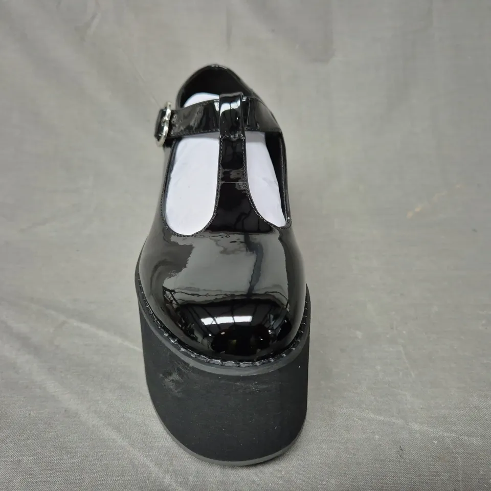 BOXED PAIR OF KOI MORENO BLACK PLATFORM MARY JANES UK SIZE 3