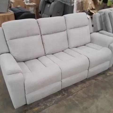 ORKA 3 SEATER FABRIC MANUAL RECLINER SOFA - GREY