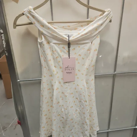 OH POLLY FLORAL PRINT DRESS IN CREAM - S