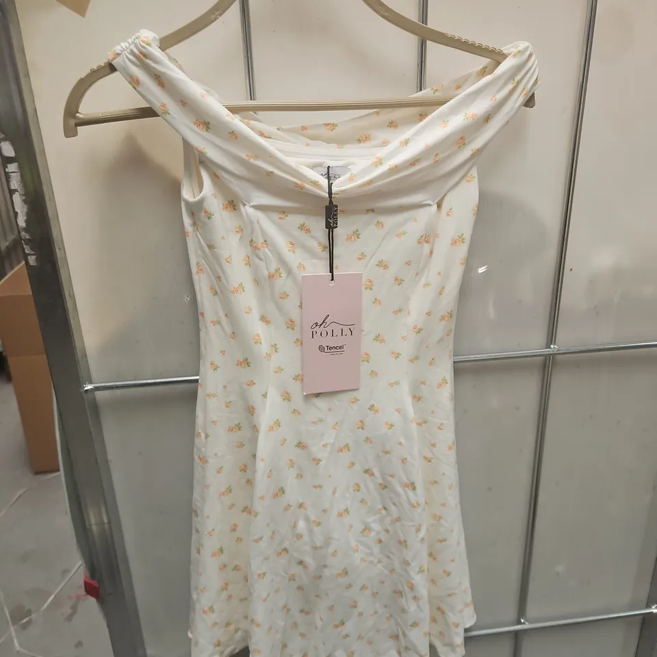 OH POLLY FLORAL PRINT DRESS IN CREAM - S