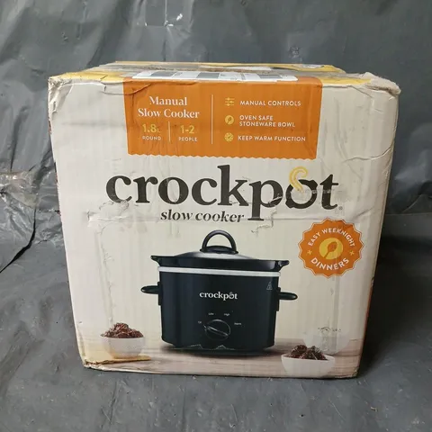 BOXED CROCKPOT 1.8L BLACK MANUAL SLOW COOKER