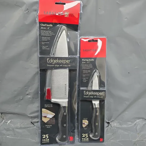 SET OF 2 SABATIER KNIFES TO INCLUDE - CHEF KNIFE 20CM & PARING KNIFE 9CM