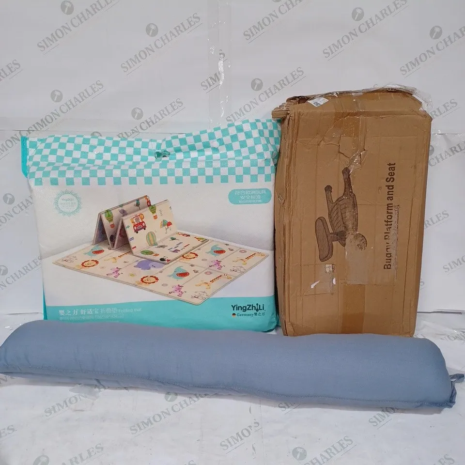 LOT TO CONTAIN APPROX. 5 X ASSORTED PRODUCTS. INCLUDES FOLDING BABY MAT, DRAFT EXCLUDER, BUGGY PLATFORM & SEAT ETC - COLLECTION ONLY