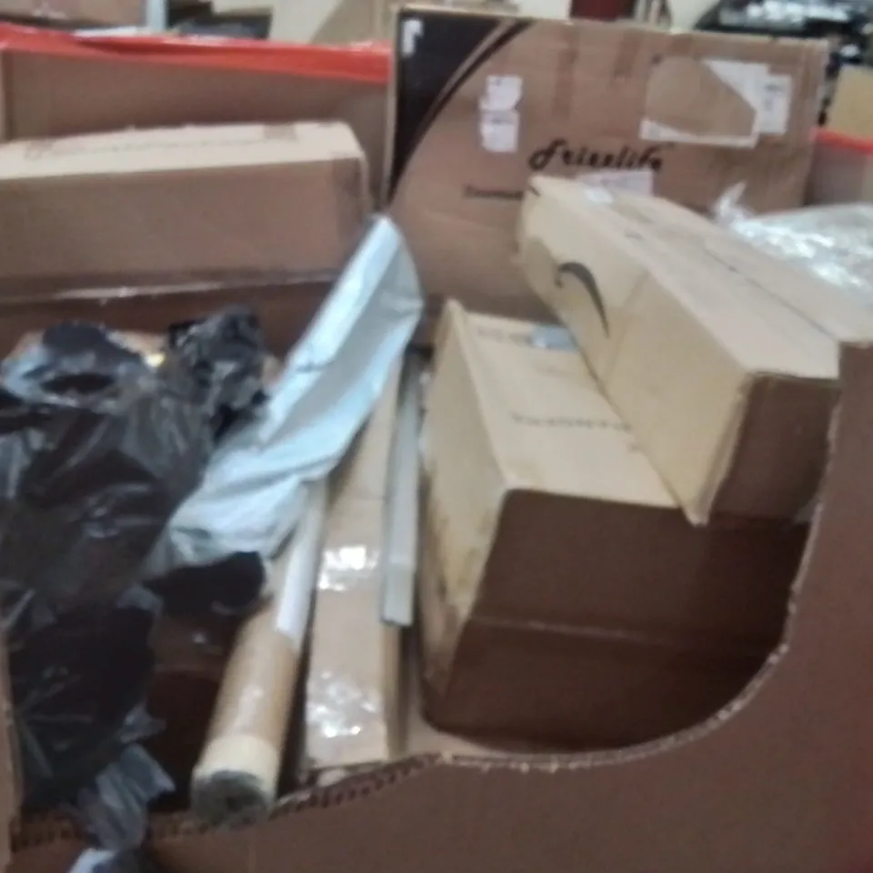 PALLET OF ASSORTED HOUSEHOLD GOODS AND PRODUCTS TO INCLUDE;SUITCASE,AREA RUG,SHOWER SEAL STRIP