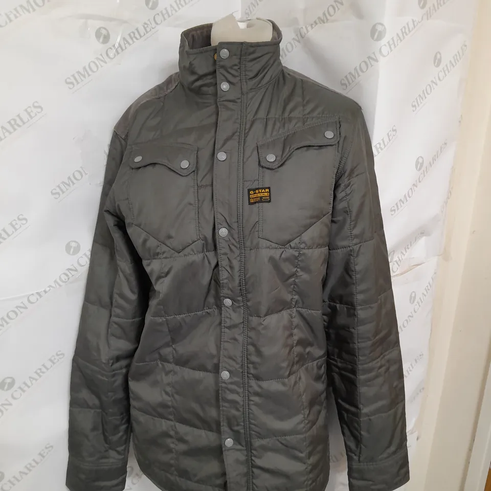 G-STAR RAW QUILTED JACKET IN DARK KHAKI SIZE M