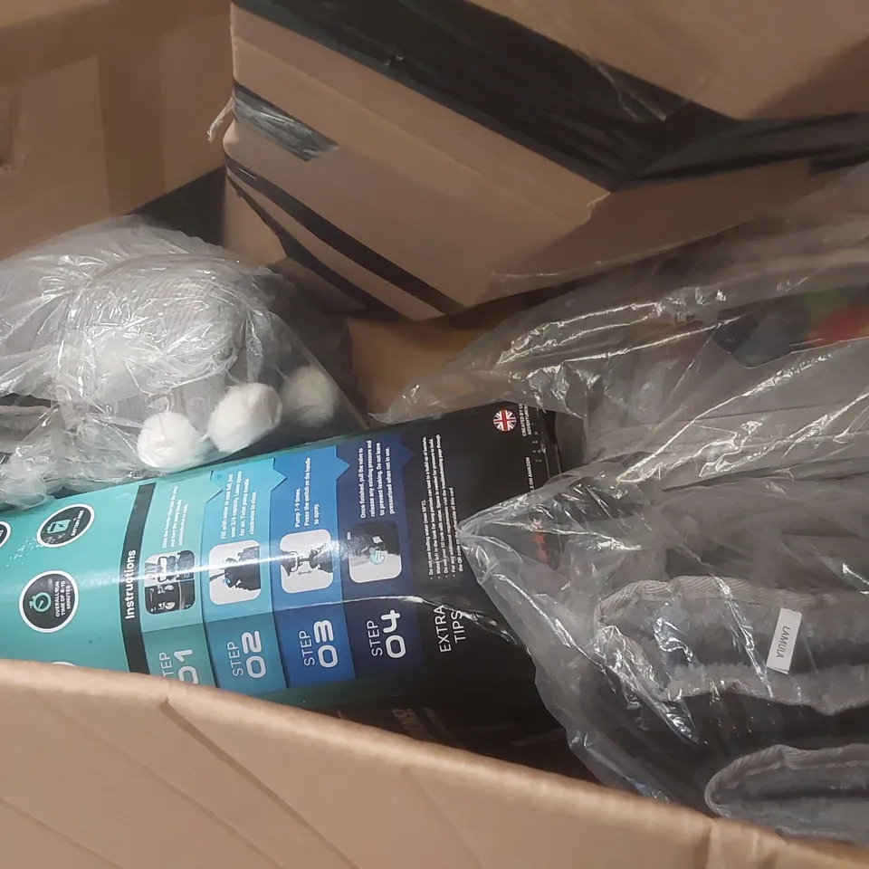 PALLET CONTAINING A LARGE QUANTITY OF ASSORTED ITEMS INCLUDING: MOMCOZY BOTTLE WASHER, STEAM CLEANER, PAN SET ECT