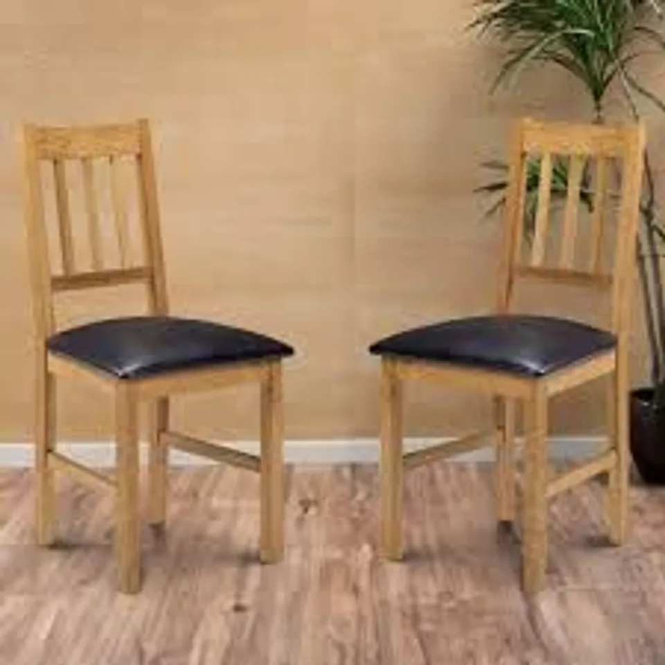 BOXED SET OF 2 COXMOOR OILED OAK DINING CHAIRS (1 BOX) RRP £69.99