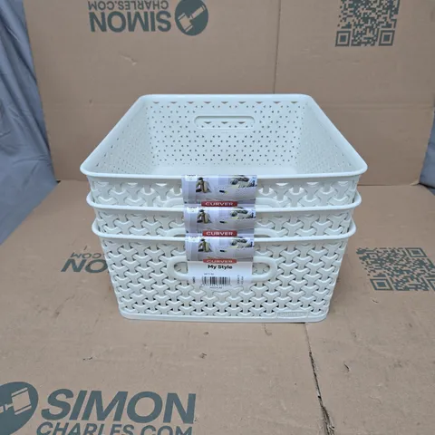 3 X CURVER MY STYLE MEDIUM STORAGE BASKETS