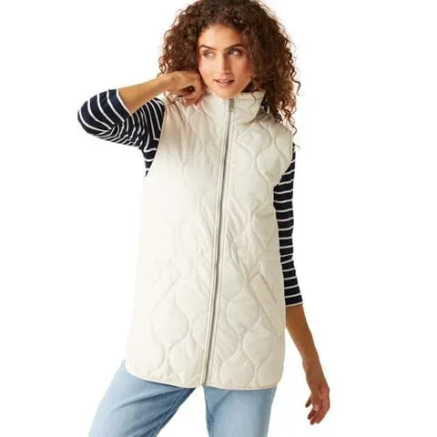 REGATTA WOMENS COURCELLE LONGLINE PADDEED BODYWARMER LIGHT VANILLA SIZE 18
