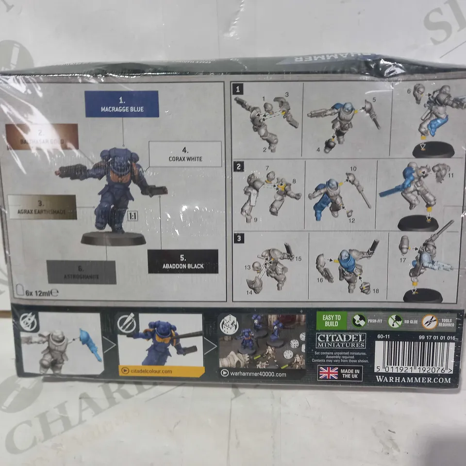 WARHAMMER 40K SPACE MARINES ASSAULT INTERCESSORS & PAINT SET
