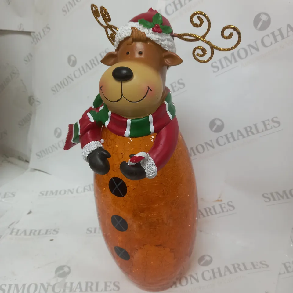 FESTIVE PRE-LIT LARGE GLASS CHRISTMAS CHARACTER - REINDEER (COLLECTION ONLY)