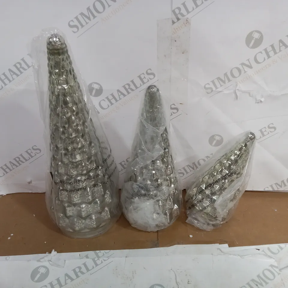 ALISON CORK SET OF MERCURY GLASS TREES
