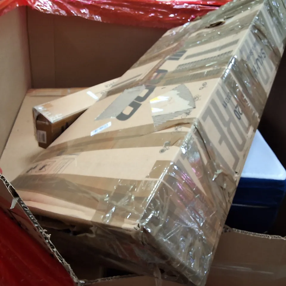 PALLET OF ASSORTED HOUSEHOLD GOODS AND PRODUCTS TO INCLUDE;BIKE MATTRESS TOPPER,RETRACTABLE SAFETY GATE,