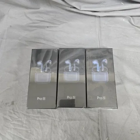 3 X SEALED PRO5 WIRELESS EARPHONES IN BLACK