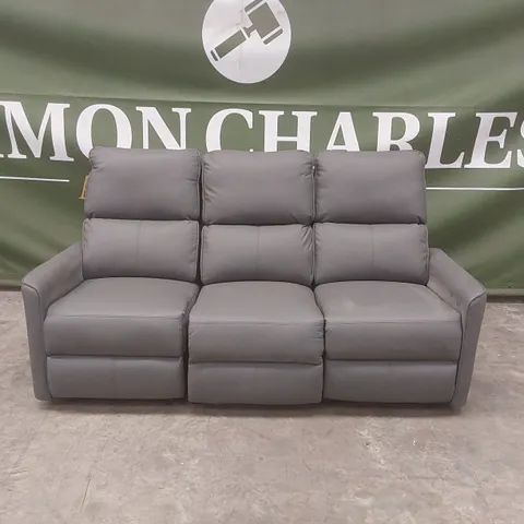 QUALITY DESIGNER 3 SEATER FAUX LEATHER MANUAL RECLINER SOFA