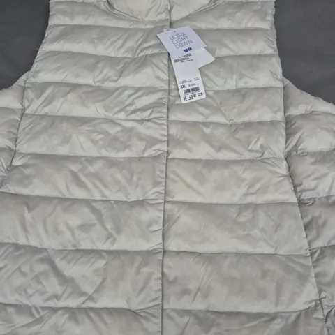 UNIQLO PADDED ZIP GILET, CREAM - SIZE XXL