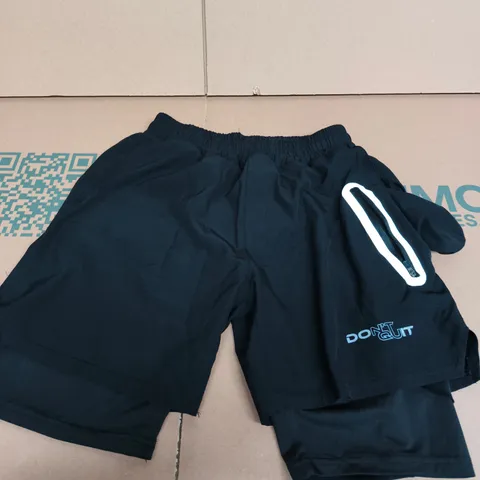 DON'T QUIT MEN'S NAVY SHORTS - L
