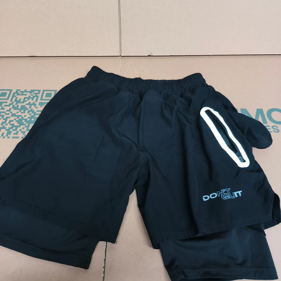 DON'T QUIT MEN'S NAVY SHORTS - L