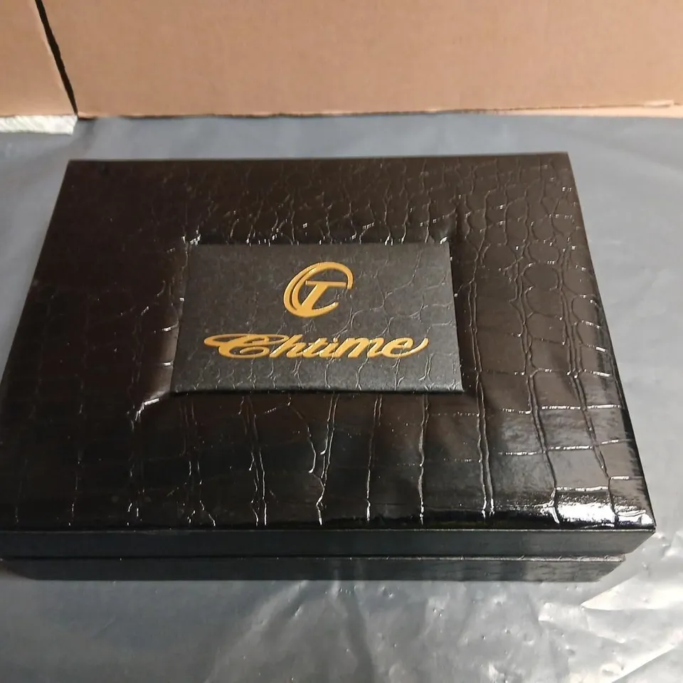 CHTIME STAINLESS STEEL CHRONOGRAPH WATCH WITH MESH BRACELET – BOXED