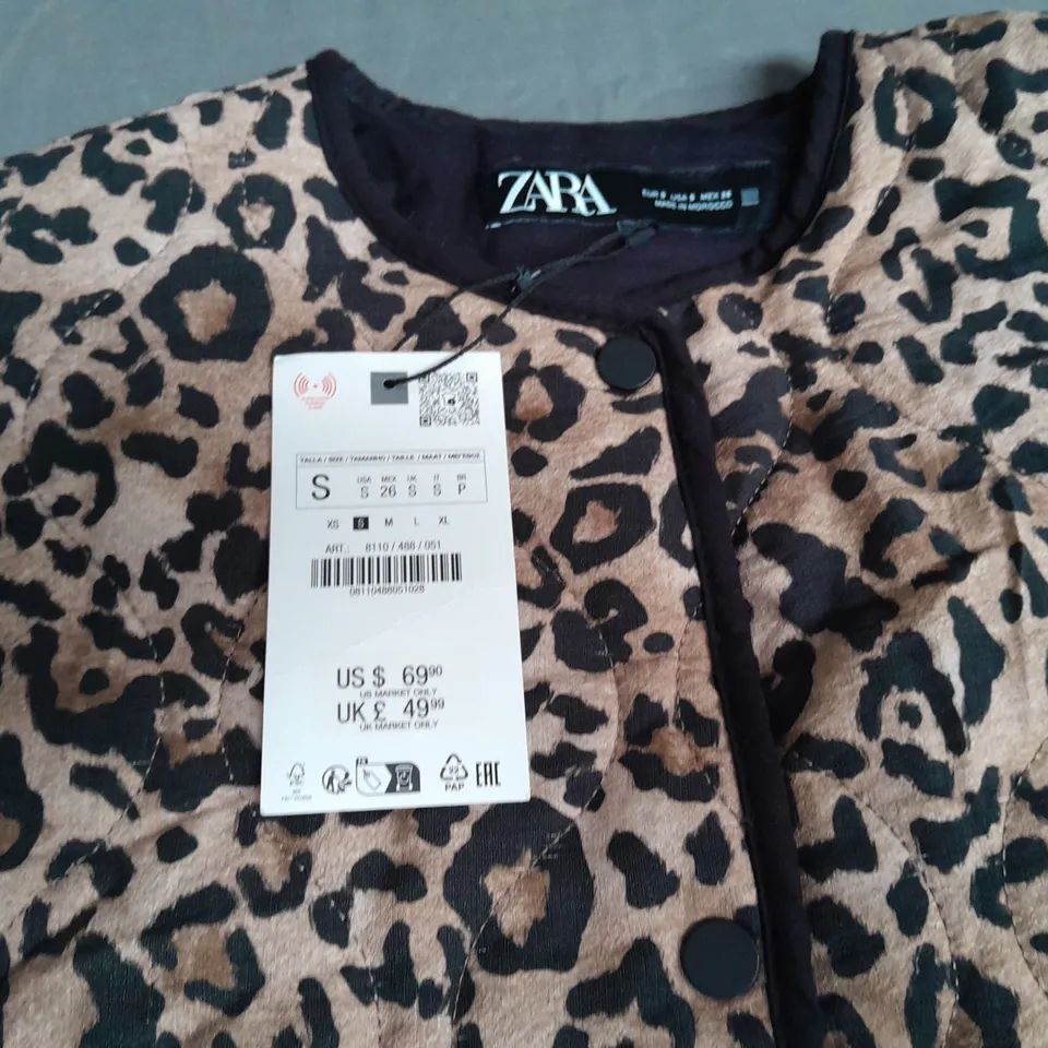ZARA ANIMAL SPOT BUTTON FRONT JACKET - UK S