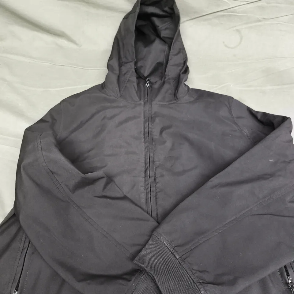 C.P. COMPANY HOODED JACKET – BLACK - SIZE UNSPECIFIED 