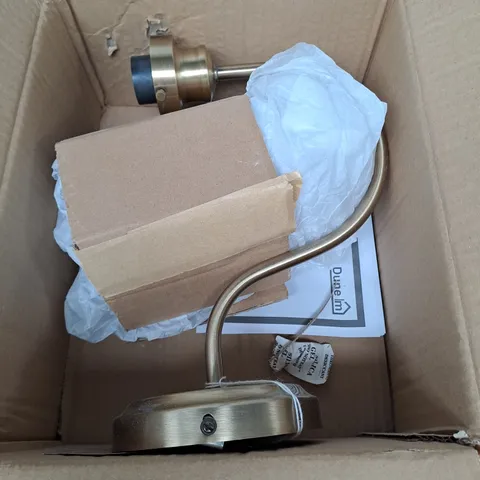 DUNELM MUSEUM WALL LIGHT - CLEAR & BRASS 