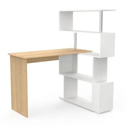 BOXED MILROY L-SHAPED WRITING DESK (1 BOX)