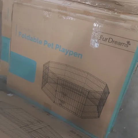 BOXED FUR DREAMS 30" FOLDABLE PET PLAYPEN 