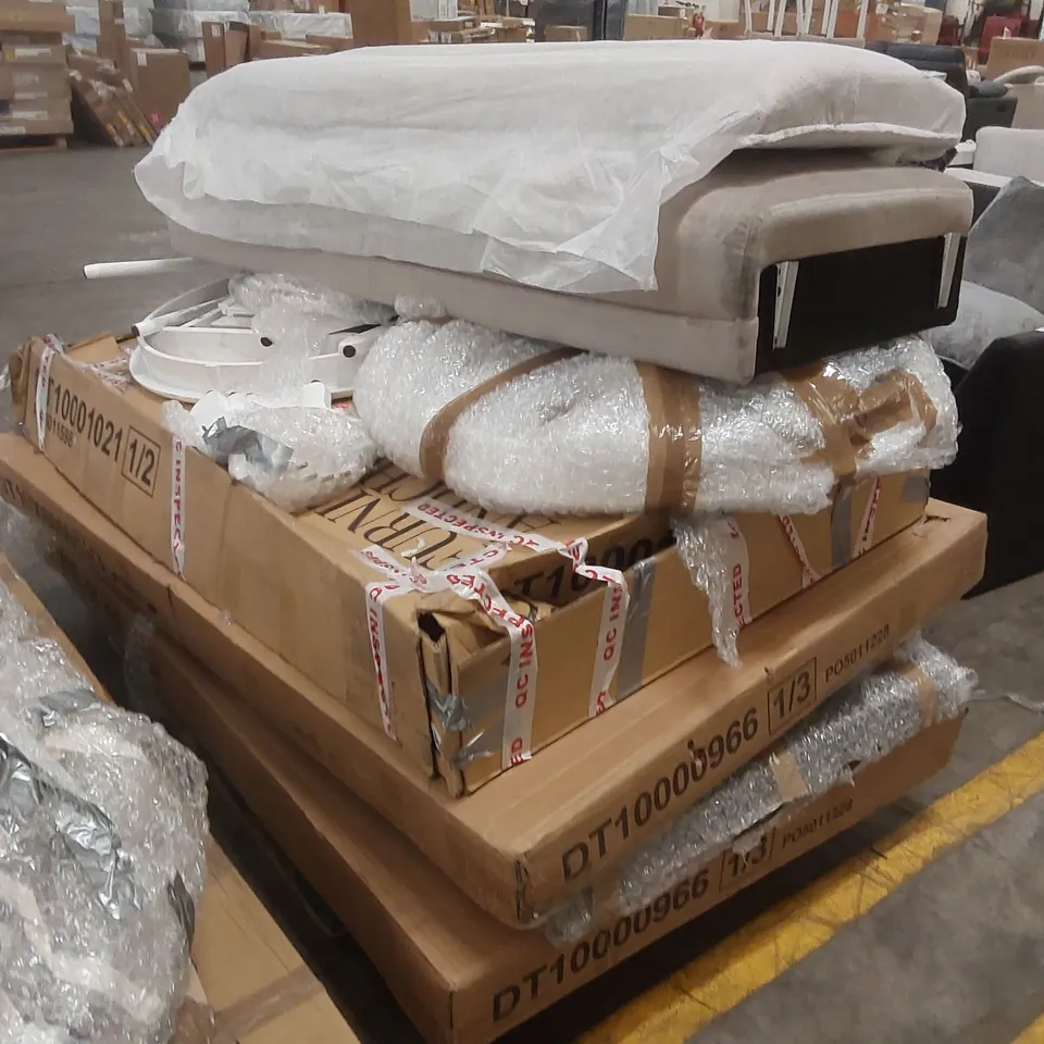 PALLET CONTAINING ASSORTED DESIGNER FURNITURE PARTS