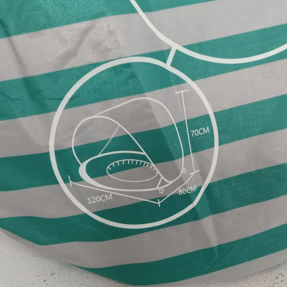1" STANDARD WEIGHT POP UP TENT IN GREEN/WHITE STRIPE