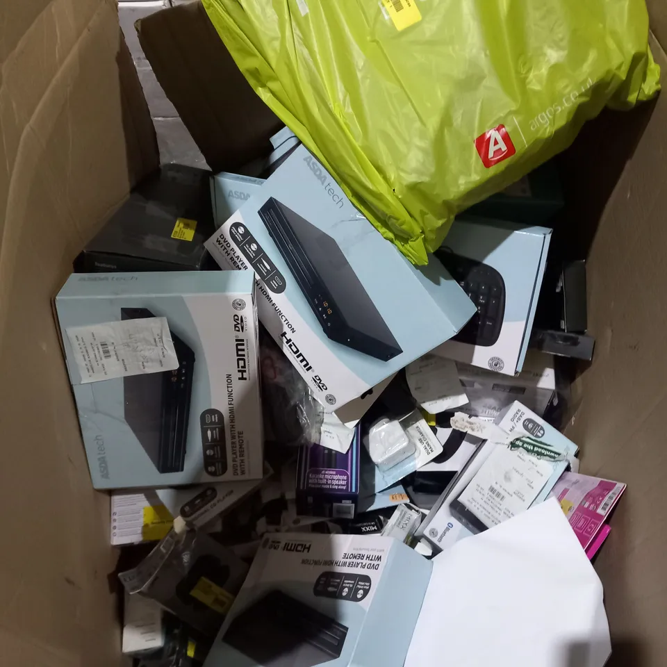 LARGE BOX OF ASSORTED ELECTRICAL GOODS TO INCLUDE;
