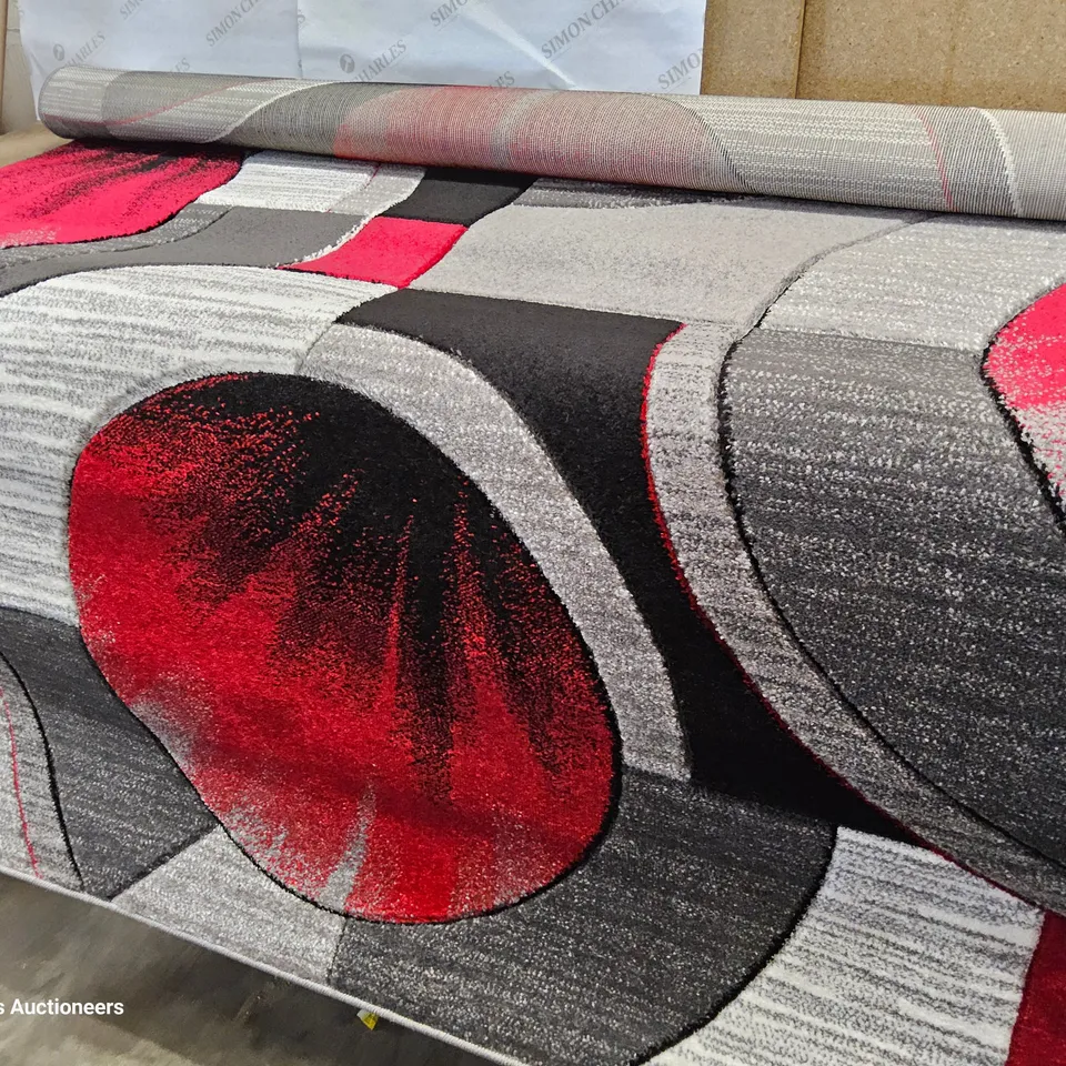 YOLO POWER LOOM RED/GREY RUG 160 × 120