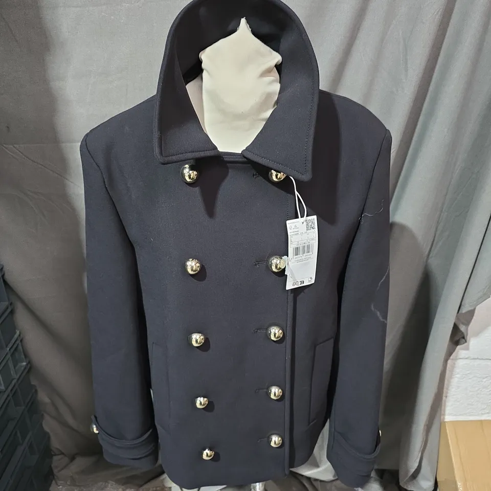 MNG BLACK DOUBLE-BREASTED COAT – EU L