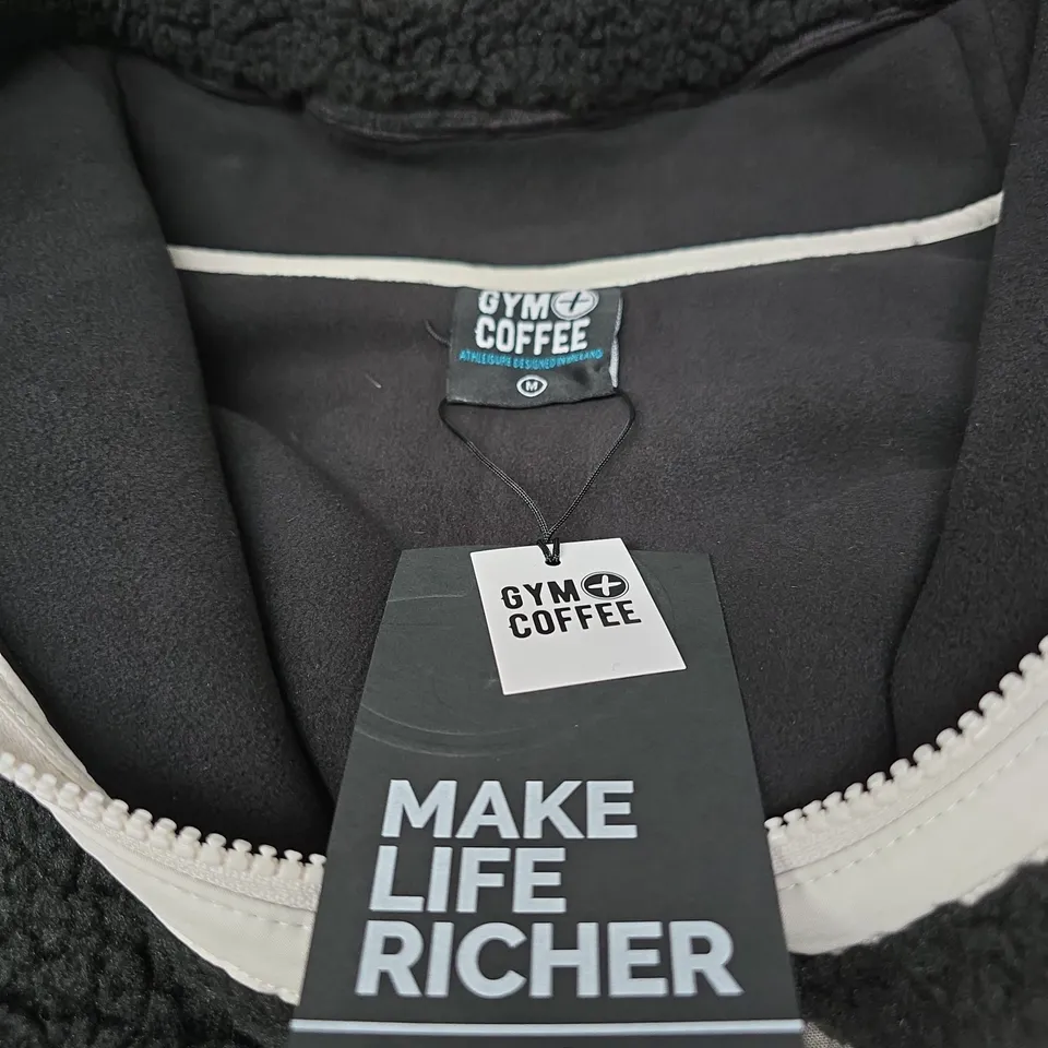 GYM COFFEE ATHLEISURE FLEECE JACKET – BLACK, SIZE M