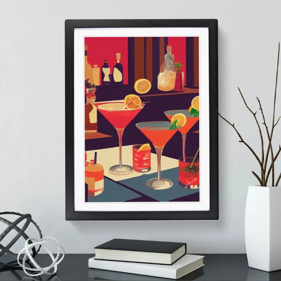 BOXED SELECTION OF COCKTAILS NO.1 - SINGLE PICTURE FRAME PAINTING
